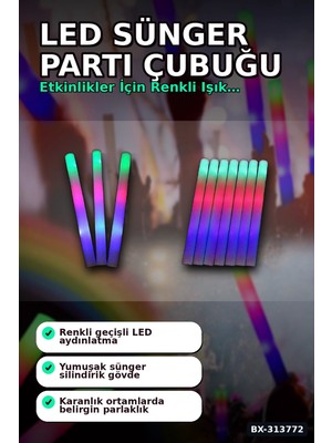 SHC4200 3 Kademeli Yanan 46 cm Ledli Sünger Parti Çubuğu - 40 Adet Toplu Paket BX-313772