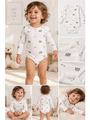 Bulut Anne ve Çocuk Uzun Kollu Çıtçıtlı Body %100 Pamuklu 3,5-6 Yaş Desenli