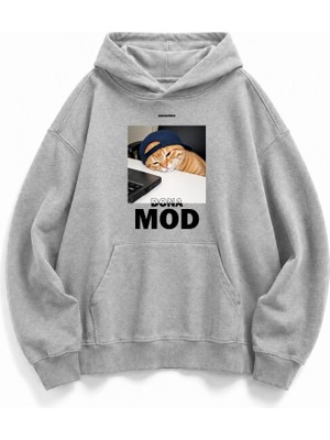 Donamod Unisex Kadın / Erkek Sevgili Arkadaş Hediye Kedi Baskılı Sweatshirt