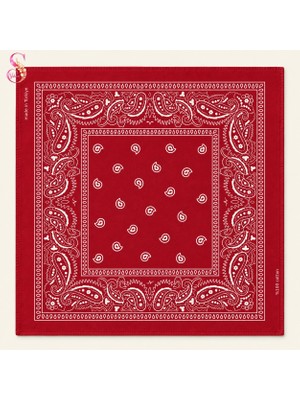 Yshine %100 Pamuk Paisley Desenli 50X50 cm Kadın Bandana Saç ve Boyun Aksesuarı