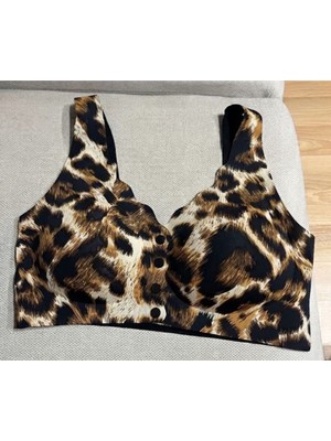 Aytekx C Cupcıkarılabilir Pedli Leopar Desenli Cıtcıtlı Sütyen