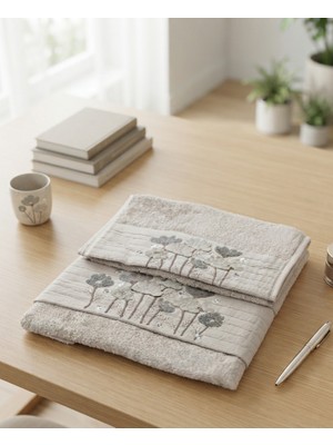 Fiesta Umay Süzene Bambu Bürümcük Analı Kızlı Havlu Seti (1 Adet 30X50 cm ve 1 Adet 50X90 cm ) %70 Bambu %30 Pamuk