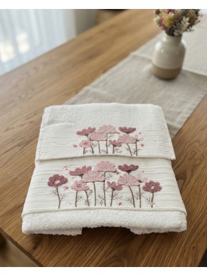 Fiesta Umay Süzene Bambu Bürümcük Analı Kızlı Havlu Seti (1 Adet 30X50 cm ve 1 Adet 50X90 cm ) %70 Bambu %30 Pamuk