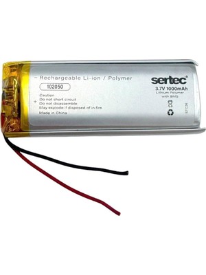 Antenci Sertec 102050 3.7V 1000MAH Lithium Polymer Pil - Bms Devreli