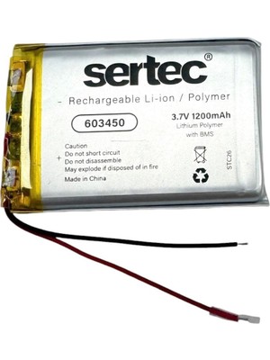 Antenci Sertec 603450 3.7V 1200MAH Lithium Polymer Pil - Bms Devreli