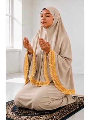 KanatGo Kız Çocuk Namaz Takımı – Başörtülü 2 Parça Ibadet Seti