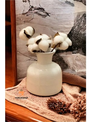Yumuk Shop Dekoratif Mini Iskandinav Vazo - Beyaz