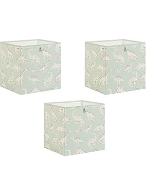 Ocean Home Textile 3'lü Çocuk Odası Dinozor Kutu Set 33 x 30 x 33 cm