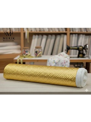 Mekik Manifatura Gold Rengi Kapitone Kumaş