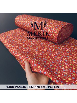 Mekik Manifatura %100 Pamuk Poplin Kumaş – 170 cm En – Çiçek Desenli
