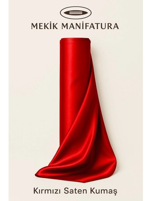 Mekik Manifatura Kırmızı Saten Kumaş ( 100 Metre Için )