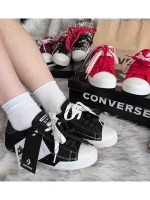 Evlium Converse Chuck Taylor Lo Siyah Çift Bağcıklı Spor Ayakkabı