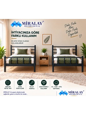 Miralay Metal 2 Katlı Bölünebilir Demonte Ranza - Siyah
