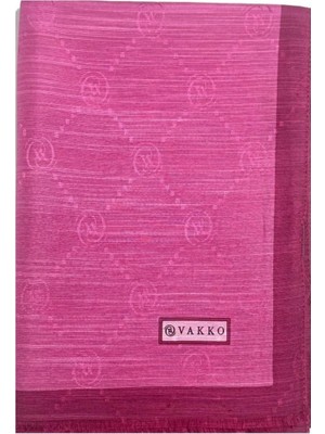 Vakko Pamuk Ipek Monogram Şal 42140-PEMBE