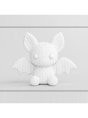 Sepetzone Örgü Dokulu Yarasa Figürü 7 cm - Halloween Cadılar Bayramı Sevimli Yarasa Dekoratif Biblo