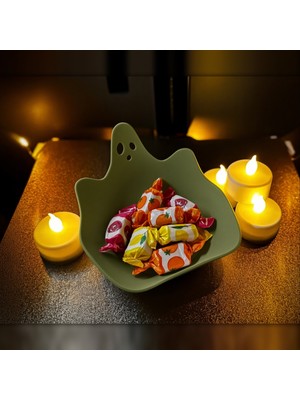 Sepetzone Hayalet Şekerlik Büyük Boy 20 cm - Halloween Cadılar Bayramı Şeker Kasesi ve Dekoratif Kase