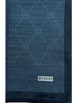 Vakko Pamuk Ipek Monogram Şal 42140-PETROL