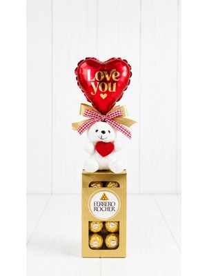 Hepsi Enteresan Ayıcıklı ve Balonlu Ferrero Rocher Çikolata, Sevgiliye Çikolata, Romantik Hediye, Seni Seviyorum, Sevgililer Günü, Yıldönümü Hediyesi