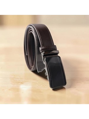 Kahverengi Erkek Otomatik Günlük Kullanıma Uygun Kemer 3.5 cm (Lunas Glow)