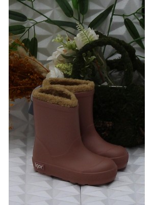 Igor W10306 010 Yogı Borreguıto Rosa Dusty Pembe Içi Kürklü Çocuk Yağmur Çizmesi