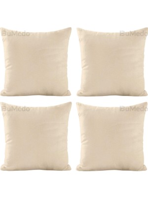 1001 Soho Kumaş Dekoratif Kırlent Yastık Kılıfı - 42 x 42 cm (4, Açık Sarı)