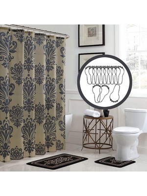 1001 Bath Fusion Revelry Damask 15 Parça Banyo Duş Seti