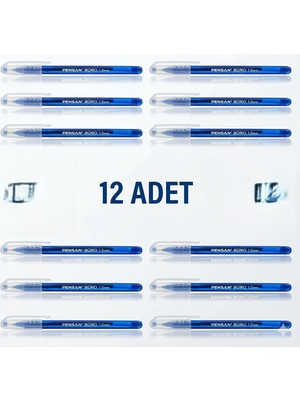 1001 Pensan Büro Tükenmez Kalem, Mavi, 1.0 Mm, Model 2270 (12 Adet)