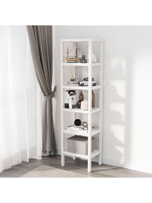 1001 6 Katlı Köşe Rafı | Banyo, Mutfak ve Kiler Için Yer Tasarruflu Organizer | Çok Amaçlı Plast