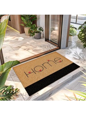 1001 Kapı Önü Renkli Kalp Home Halı Paspas 40 x 60 cm