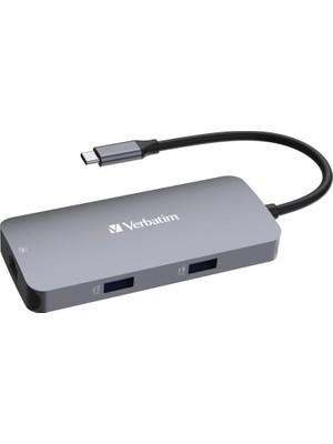 TeknoKapsül Verbatim Usb-C Pro Multiport Hub 5'i 1 Arada, Çoklu Bağlantı Noktalı Adaptör, Usb-C, Hdmı, RJ45, Usb-A ve Usb-C Pd, Mac, MacBook Pro/air, iPad Pro, Thinkpad, Windows Bilgisayar, Dizüstü Bilgisayar ve