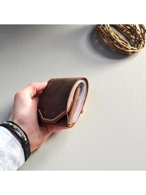 1001 Erkek Cüzdanı Gerçek Deri Nakit & Kart Tasarım Minimal Hediyelik Cüzdan (Kahverengi)