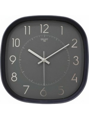 1001 Premium Serisi Abs Kasa Duvar Saati Oval 30 cm Gri Renkli Klasik Kadran