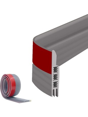 1001 Kapı Rüzgar Kırıcı, Silikon Ayarlanabilir Yapışkanlı Şerit, 5cm x 100CM Gri Su Geçirmez Iz
