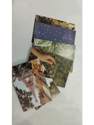 TeknoKapsül Aesthetic Doğa ve Seyahat Temalı Duvar Kolaj Kiti - 50 Adet Paris Eyfel Kulesi ve Vintage Kaset Poster Kartları, Retro Bitki Odası Dekoru, Indie Yurt Odası Duvar Sanatı (10X15 Cm)