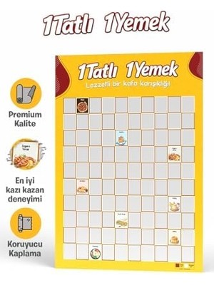 TeknoKapsül 1 Tatlı 1 Yemek Kazı Kazan Poster, Yemek Temalı Eğlenceli Aktivite, Özel Tasarım