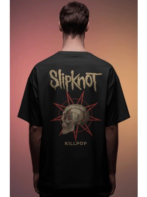 Sevbano Slipknot Rock Metal Müzik Grubu Baskılı Unisex Oversize Premium Tişört