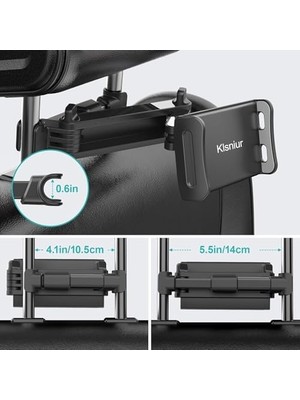 TeknoKapsül Klsniur Tablet Kafalık Tutucu, Araba Arka Koltuk Koltuk Tutacağı, Evrensel 360 Dönebilen Ayarlanabilir 6 "-10,5" Tablet iPad Air iPad Mini, Galaxy