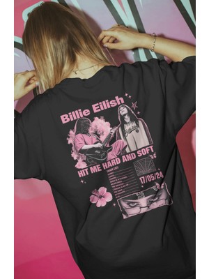 Sevbano Billie Eilish Hit Me Hard And Soft Şarkıcı Baskılı Unisex Oversize Premium Tişört
