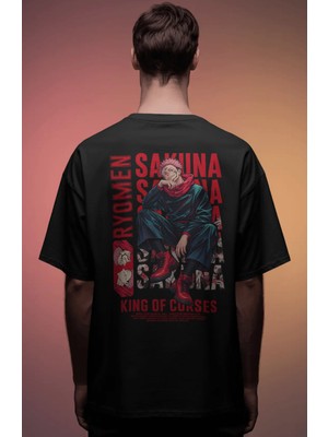 Sevbano Jujutsu Kaisen Ryomen Sukuna Anime Baskılı Unisex Oversize Premium Tişört
