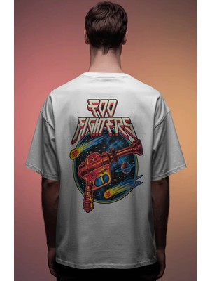 Sevbano Foo Fighters Rock Metal Müzik Grubu Baskılı Unisex Oversize Premium Tişört