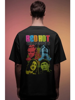 Sevbano Red Hot Chili Peppers Rock Metal Müzik Grubu Baskılı Unisex Oversize Premium Tişört