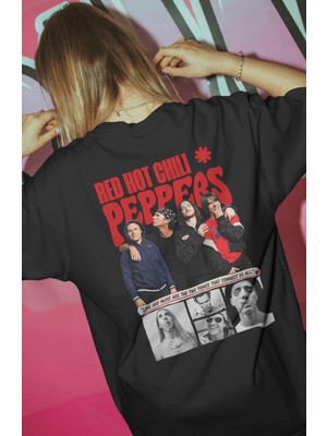 Sevbano Red Hot Chili Peppers Rock Metal Müzik Grubu Baskılı Unisex Oversize Premium Tişört