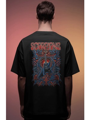 Sevbano Scorpions Rock Metal Müzik Grubu Baskılı Unisex Oversize Premium Tişört