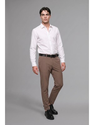 DeFacto Tailored Fit Düz Paça Her Yöne Esneyen Yumuşak Tuşe Cepli Pantolon C7508AX26AU