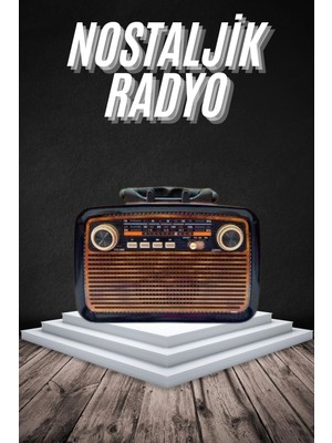 Astraltech Eskitme Nostalji Tasarımlı Bluetoothlu Nostalji Radyo Ahşap Nostaljik Görünümlü