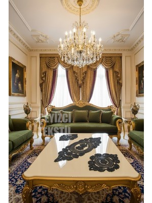 Belirtilmemiş Salon Takımı, Yatak Odası 3 Parça Sehpa Örtüsü, Masa Örtüsü 3 Parça Oda Takımı