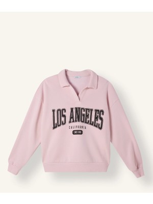 DeFacto Regular Fıt Kaçık Yaka Baskılı Kalın Sweatshirt Kumaşı SWEATSHIRT I6215AX26WN