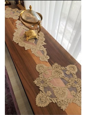 Belirtilmemiş Salon Takımı 3 Parça Yemek Masası Örtüsü Sehpa Örtüsü
