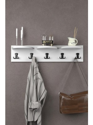 Belirtilmemiş 5 Li Duvar Askılığı Beyaz 80 cm