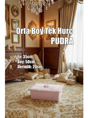 Belirtilmemiş Çeyizlik Orta Tek Hurç Çiçekli, Kadife Tek Hurç Çeyizlik Dantelli Hurç, Orta Boy Hurç